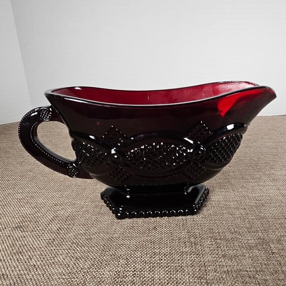 Avon Cape Cod 1876 Collection Ruby Red Gravy Boat. Soft Boat - Picture 11 of 11